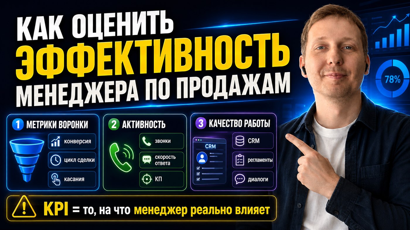 Как оценить эффективность менеджера по продажам: метрики воронки, активность и качество работы