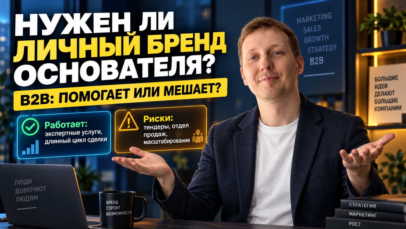 Личный бренд основателя B2B-компании: влияние на доверие, продажи и масштабирование бизнеса